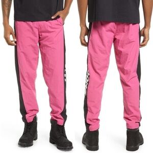 Noon Goons Sage Track Pants Pink Side Black Stripe Elastic Waist Size XL Men’s